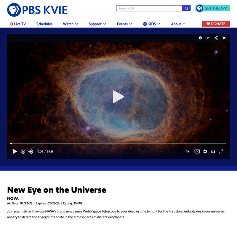 PBS KVIE Website Design Screenshot 2