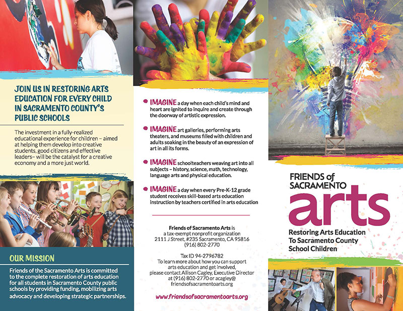 Brochure designed by Capitol Tech Solutions graphic design team for Friends of Sacramento Arts - page 1