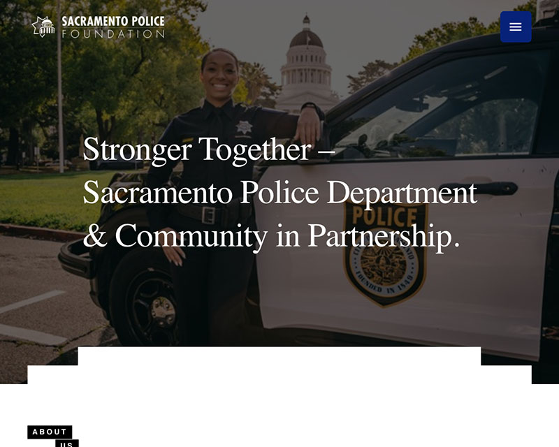 After Screenshot of Sacramento Police Foundation Website Redesign