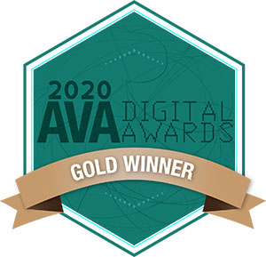 User Experience award that says 2020 AVA Digital Awards Gold Winner