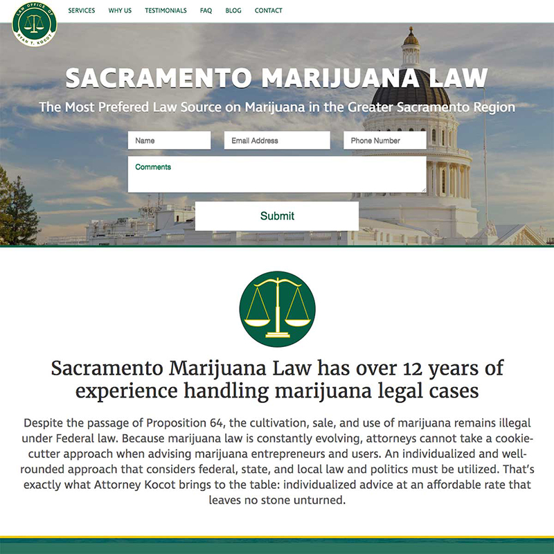 Sacramento Marijuana Law Website Design Screenshot 1