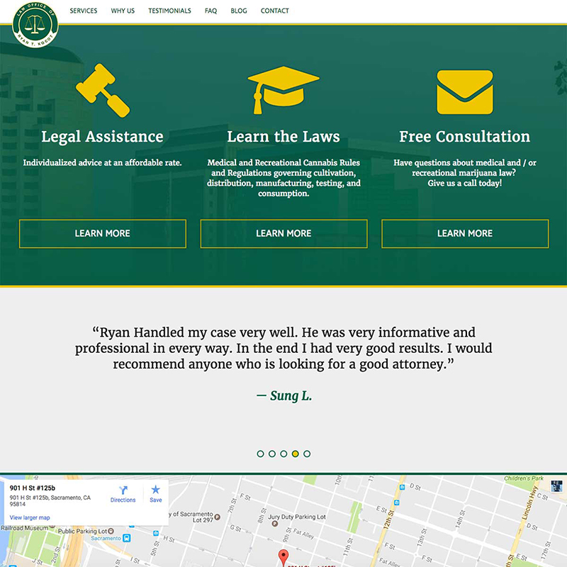 Sacramento Marijuana Law Website Design Screenshot 2