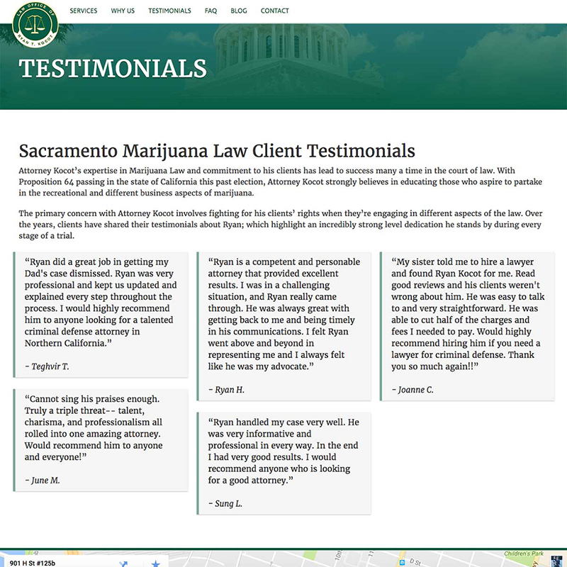 Sacramento Marijuana Law Website Design Screenshot 4