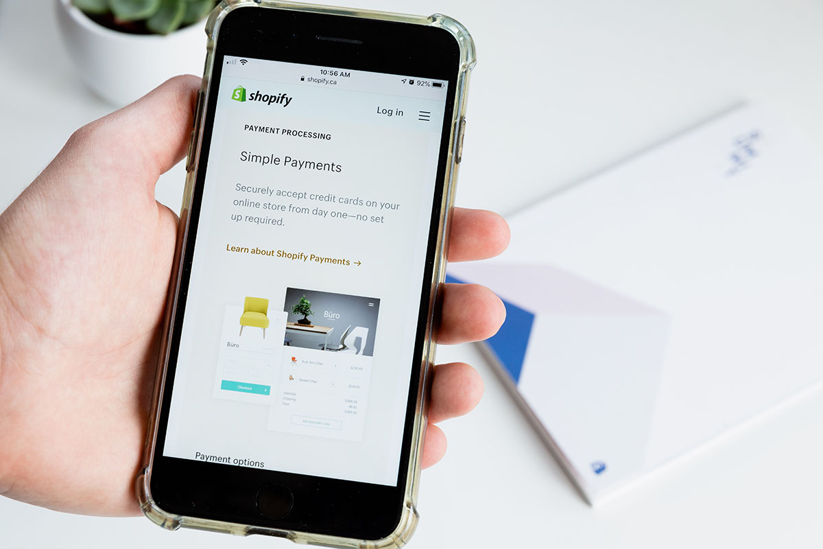 Shopify Website on a mobile phone