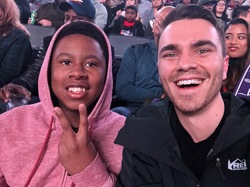 A picture of Steven & Josh enjoy a Kings Game