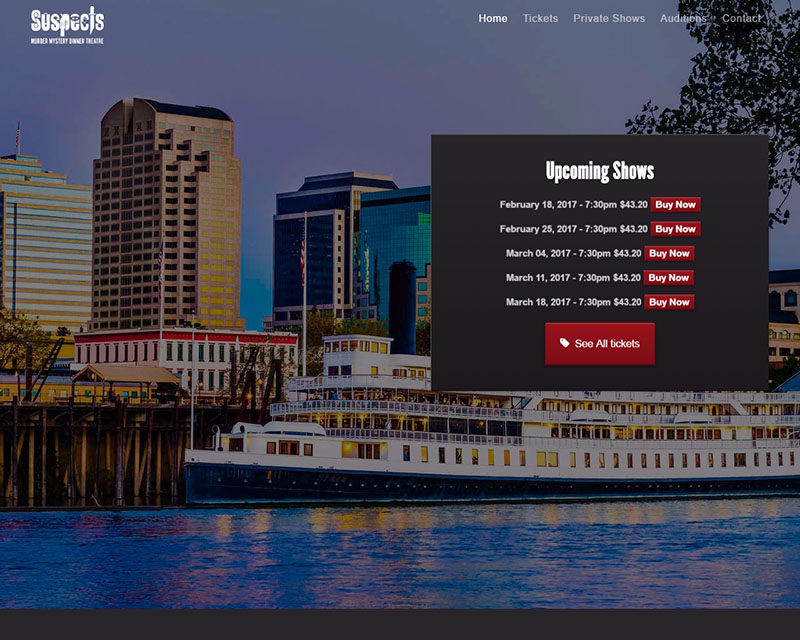 After Screenshot of Suspect Theater website