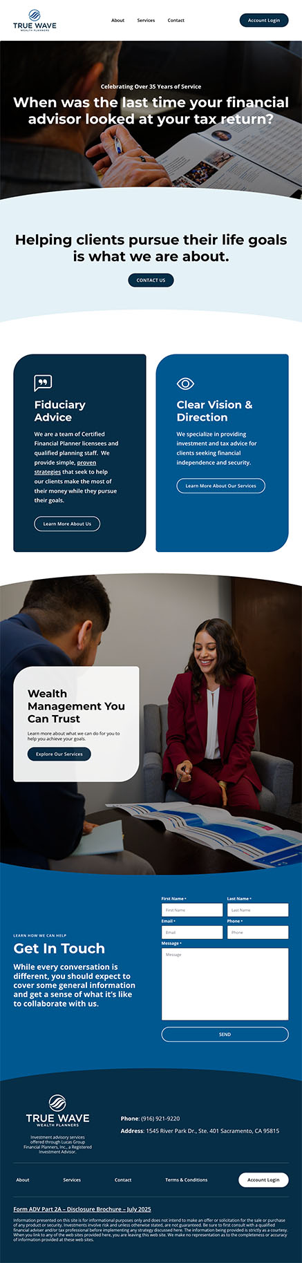 True Wave Website Homepage Screenshot