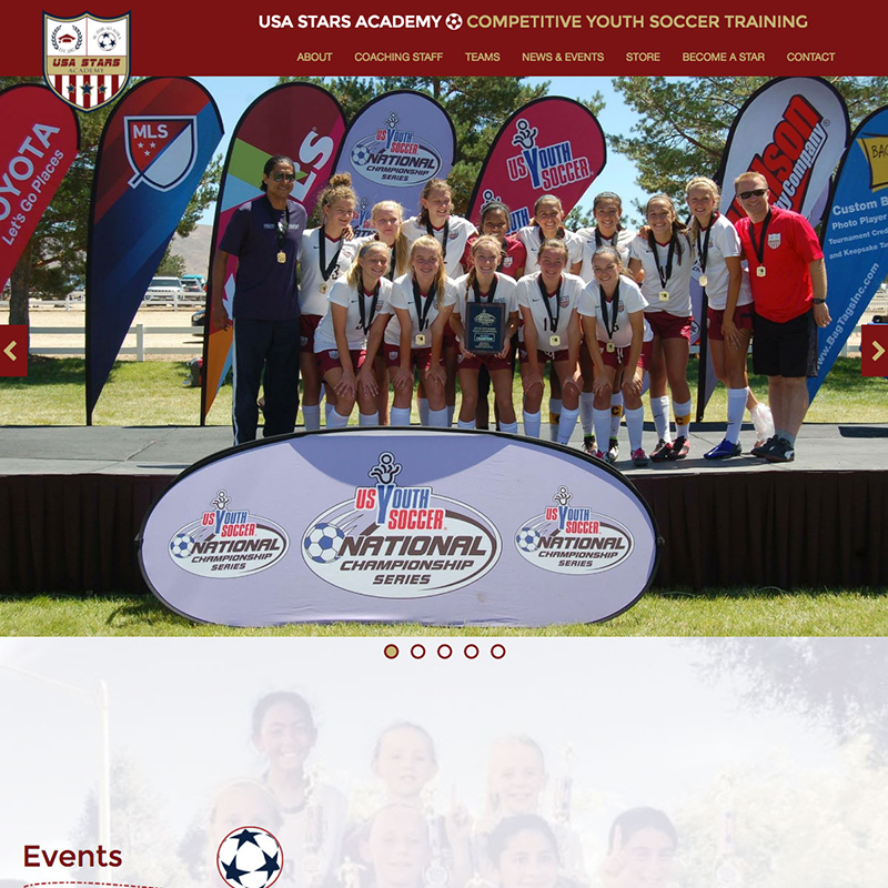 USA Stars Academy Website Design Screenshot 1