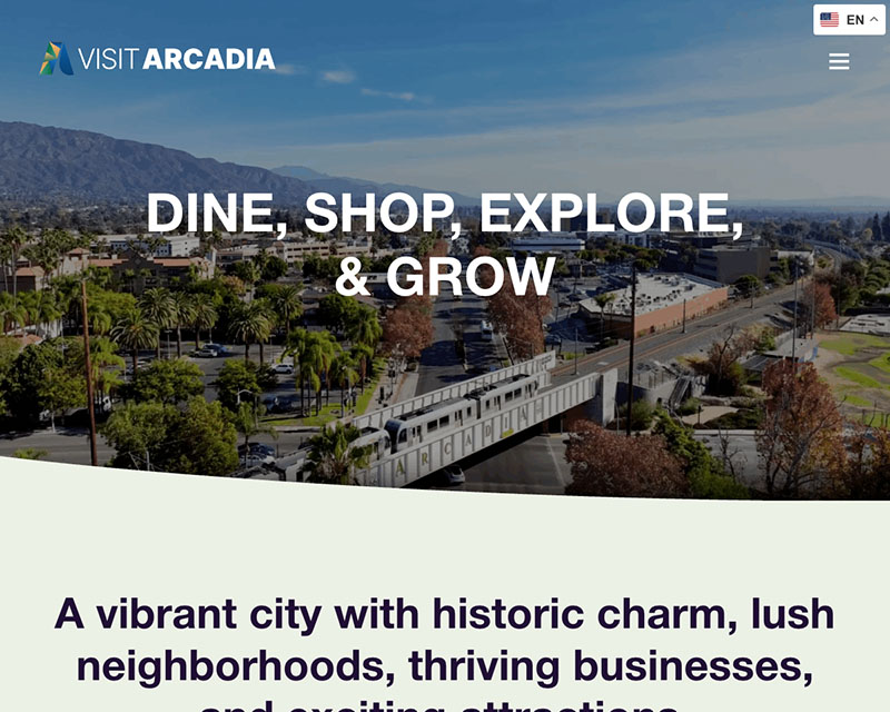 After Screenshot of Visit Arcadia website redesign