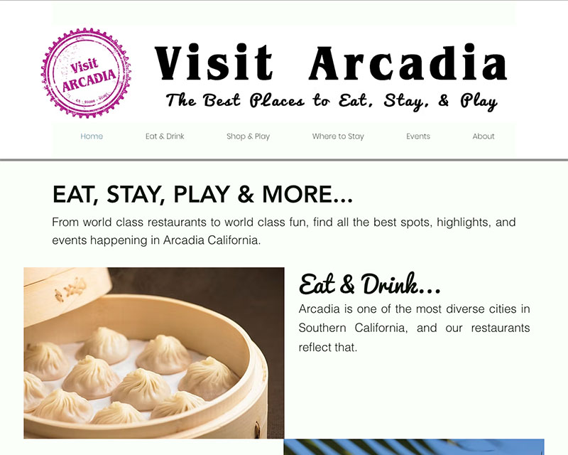 Before Screenshot of Visit Arcadia website redesign