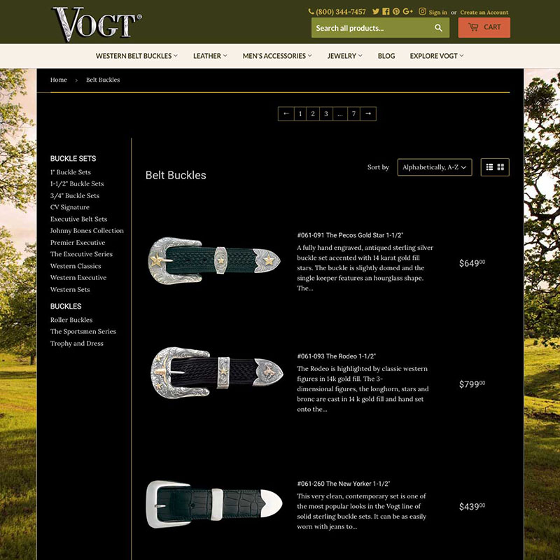 Vogt Silversmiths Website Design Screenshot 2