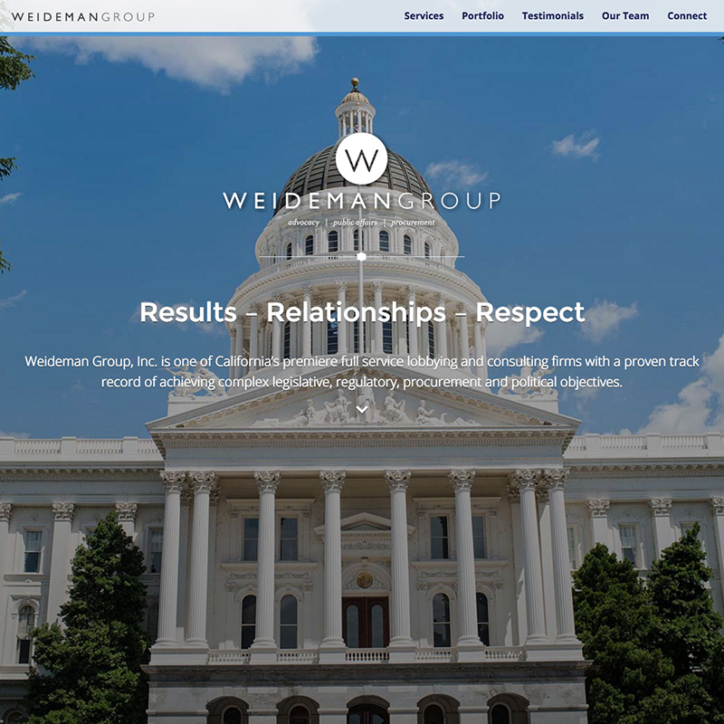 Weideman Group Website Design Screenshot 1
