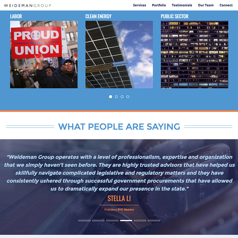 Weideman Group Website Design Screenshot 2