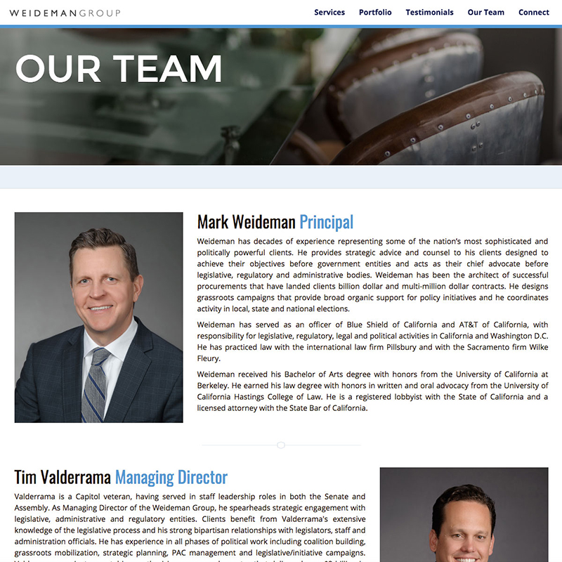 Weideman Group Website Design Screenshot 3