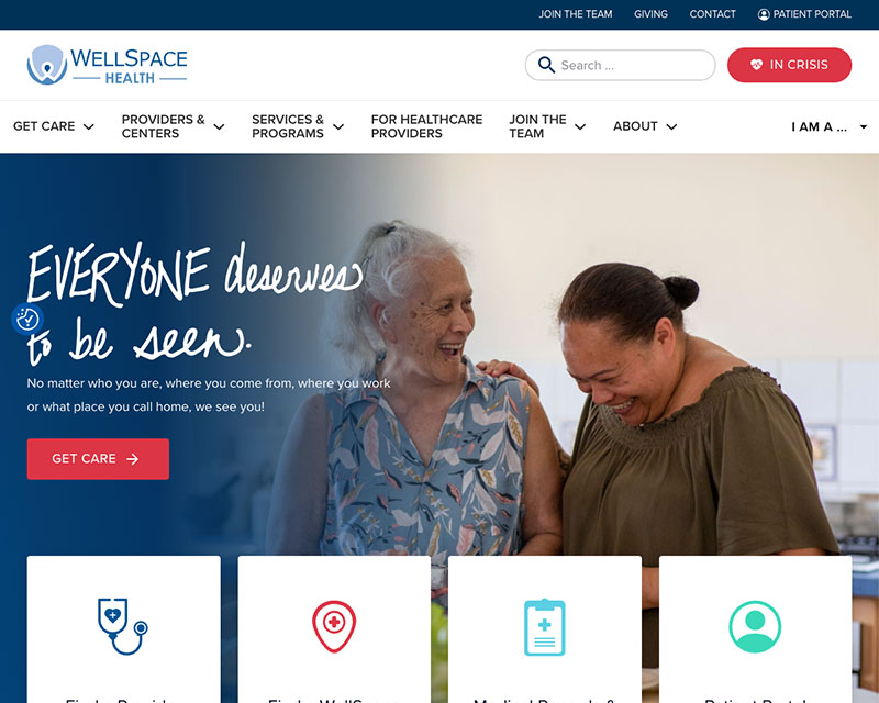 After Screenshot of WellSpace Health website redesign