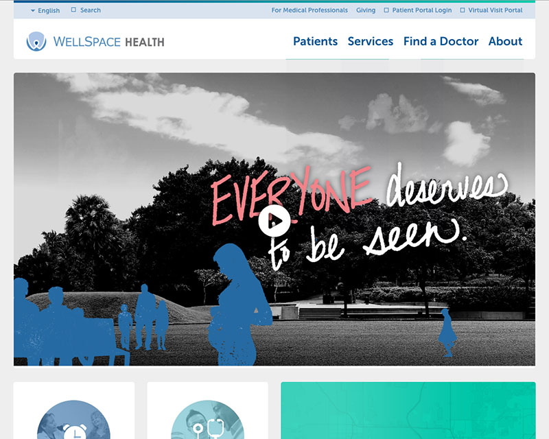 Before Screenshot of WellSpace Health website redesign