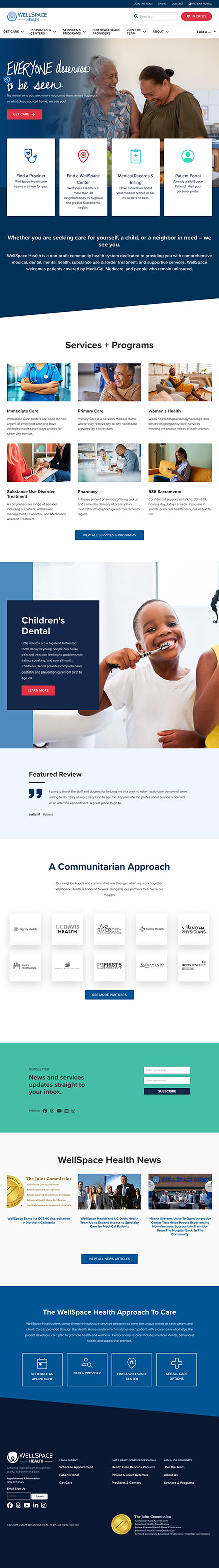 WellSpace Health Website Homepage Screenshot